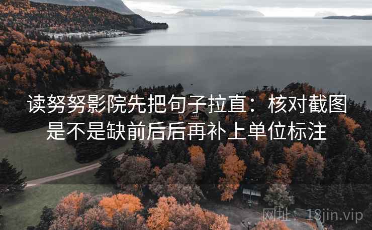 读努努影院先把句子拉直：核对截图是不是缺前后后再补上单位标注  第1张