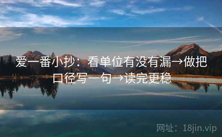 爱一番小抄:看单位有没有漏→做把口径写一句→读完更稳 第2张 爱一番小抄:看单位有没有漏→做把口径写一句→读完更稳 第2张